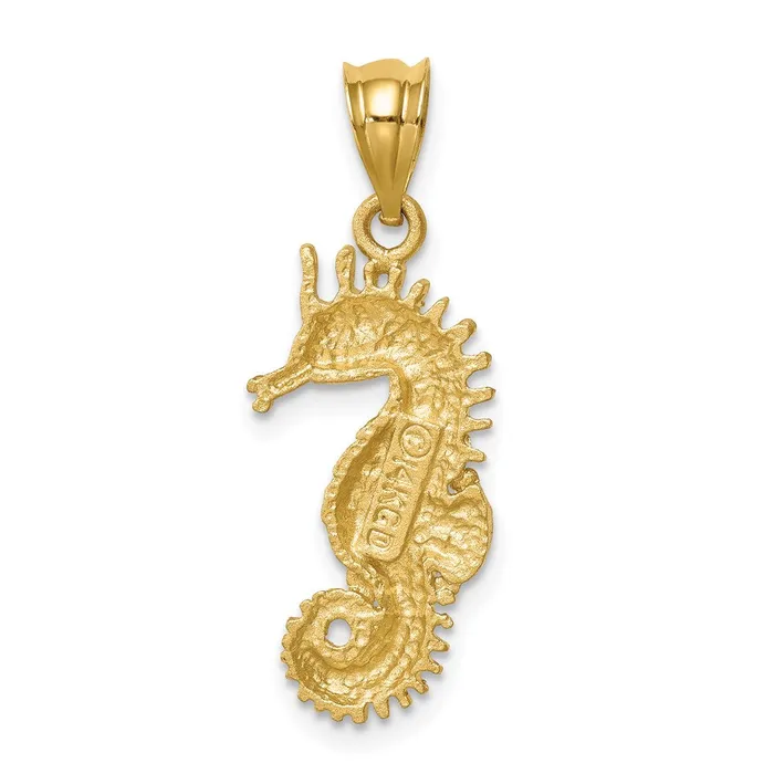 Necklaces Goldia 14k Yellow Gold Brushed Diamondcut Seahorse Pendant