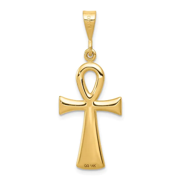 Necklaces Goldia 14k Yellow Gold Egyptian Ankh Cross Pendant