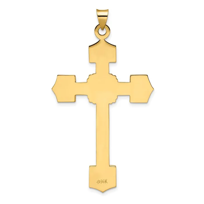 Necklaces Goldia 14k Yellow Gold Polished Solid Fancy Design Cross Pendant
