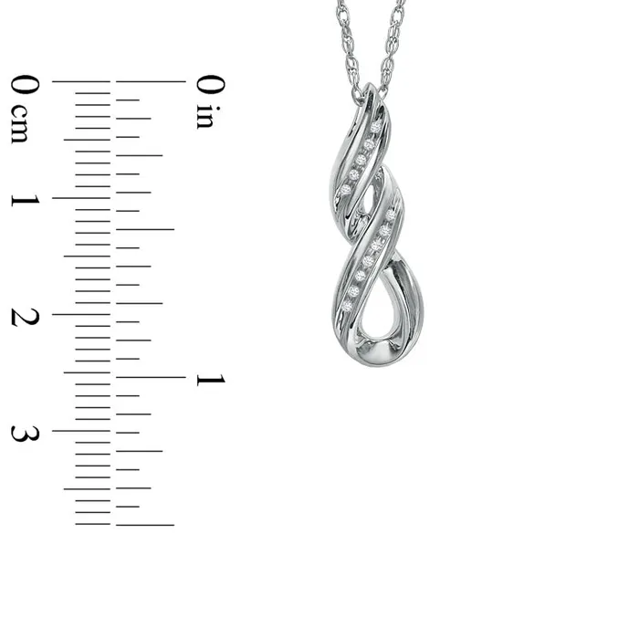Necklaces Goldia Natural Diamond Accent Swirl Loop Pendant in Sterling Silver Necklaces Goldia Natural Diamond Accent Swirl Loop Pendant in Sterling Silver