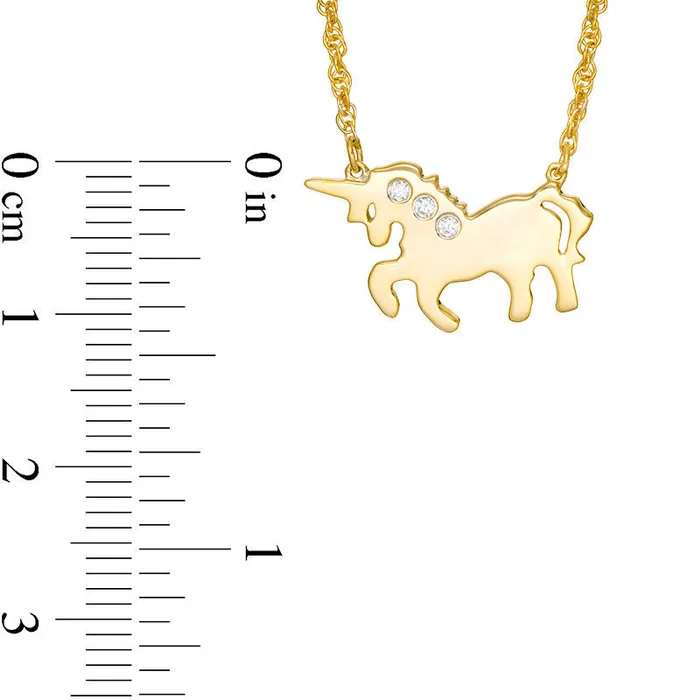 Necklaces Goldia Natural Diamond Accent Three Stone Unicorn Necklace in Sterling Silver with 14K Gold Plate Necklaces Goldia Natural Diamond Accent Three Stone Unicorn Necklace in Sterling Silver with 14K Gold Plate