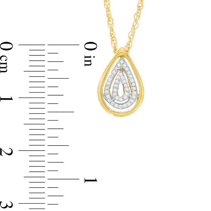 Necklaces Goldia Natural Diamond Accent Triple Teardrop Pendant in 10K Yellow Gold Necklaces Goldia Natural Diamond Accent Triple Teardrop Pendant in 10K Yellow Gold