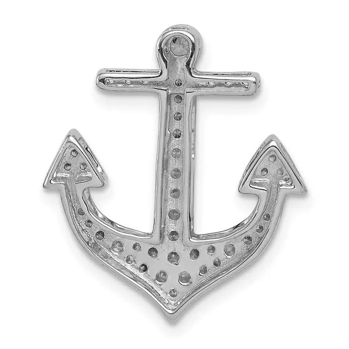 Necklaces Goldia Solid 14k White Gold 14ct Simulated CZ Anchor Chain Slide
