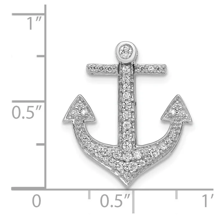 Necklaces Goldia Solid 14k White Gold 14ct Simulated CZ Anchor Chain Slide
