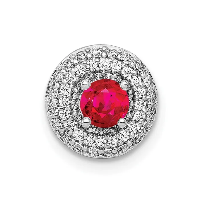 Necklaces Goldia Solid 14k White Gold 14ct Simulated CZ and 25 Ruby Chain Slide Necklaces Goldia Solid 14k White Gold 14ct Simulated CZ and 25 Ruby Chain Slide