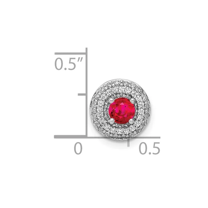 Necklaces Goldia Solid 14k White Gold 14ct Simulated CZ and 25 Ruby Chain Slide
