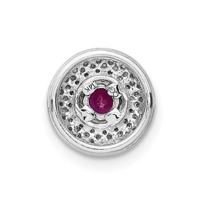 Necklaces Goldia Solid 14k White Gold 14ct Simulated CZ and 25 Ruby Chain Slide