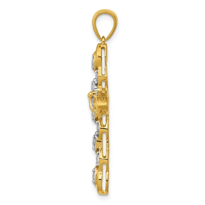 Necklaces Goldia Solid 14k Yellow Gold 12ct Simulated CZ Cross Pendant Necklaces Goldia Solid 14k Yellow Gold 12ct Simulated CZ Cross Pendant