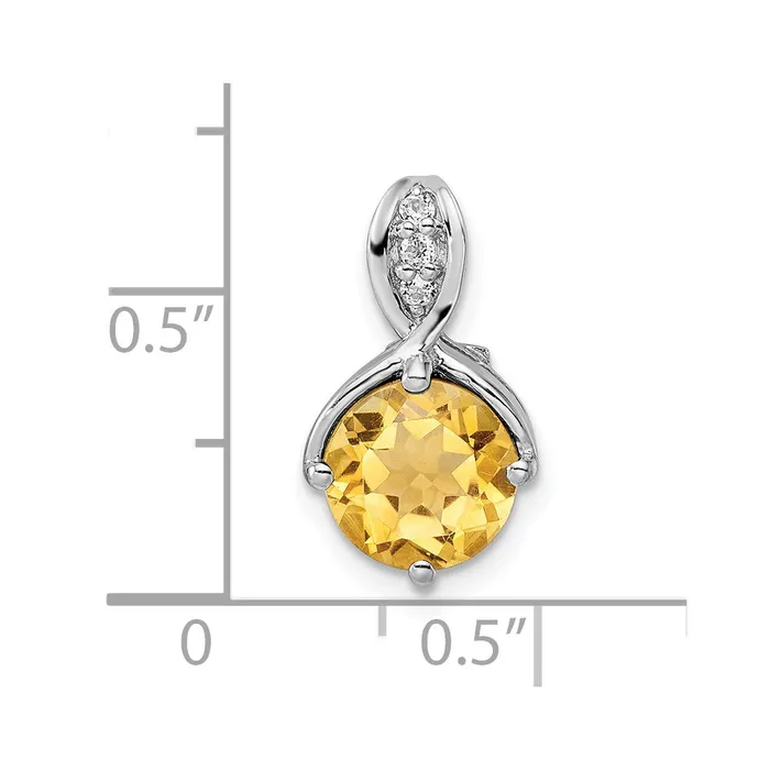 Necklaces Goldia Sterling Silver RHplated Circle 186tw CitrineWhite Topaz Pendant