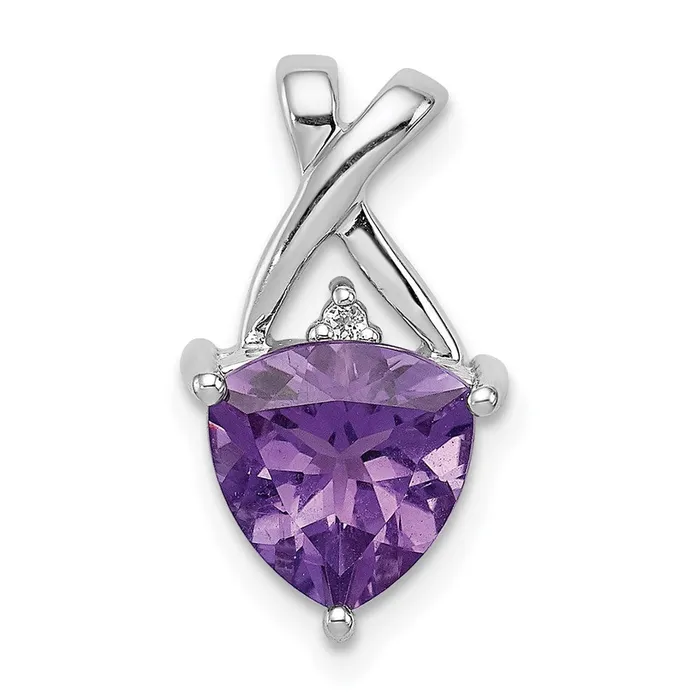 Necklaces Goldia Sterling Silver Rhodium Plated Amethyst and White Topaz Pendant Necklaces Goldia Sterling Silver Rhodium Plated Amethyst and White Topaz Pendant