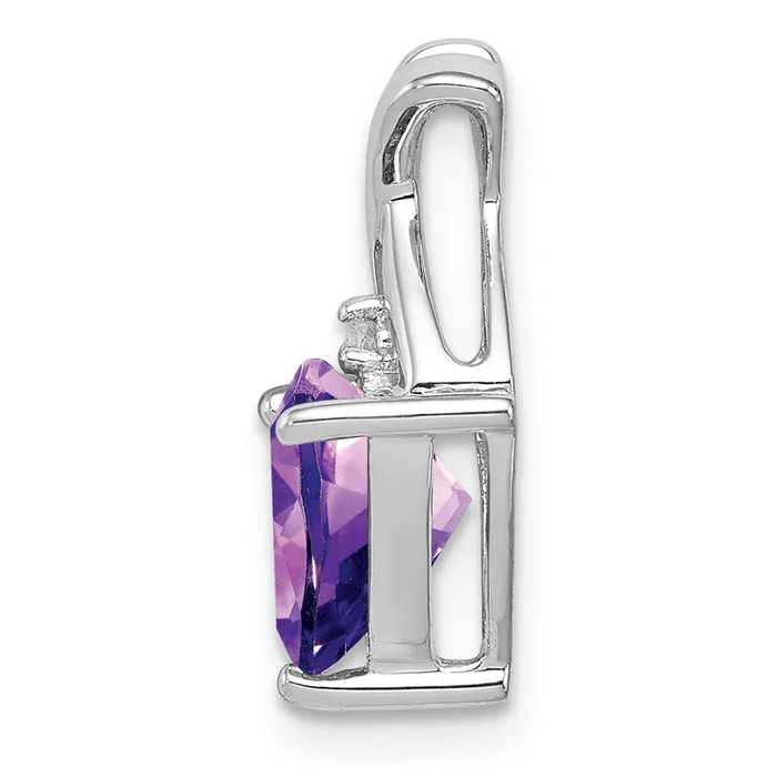 Necklaces Goldia Sterling Silver Rhodium Plated Amethyst and White Topaz Pendant