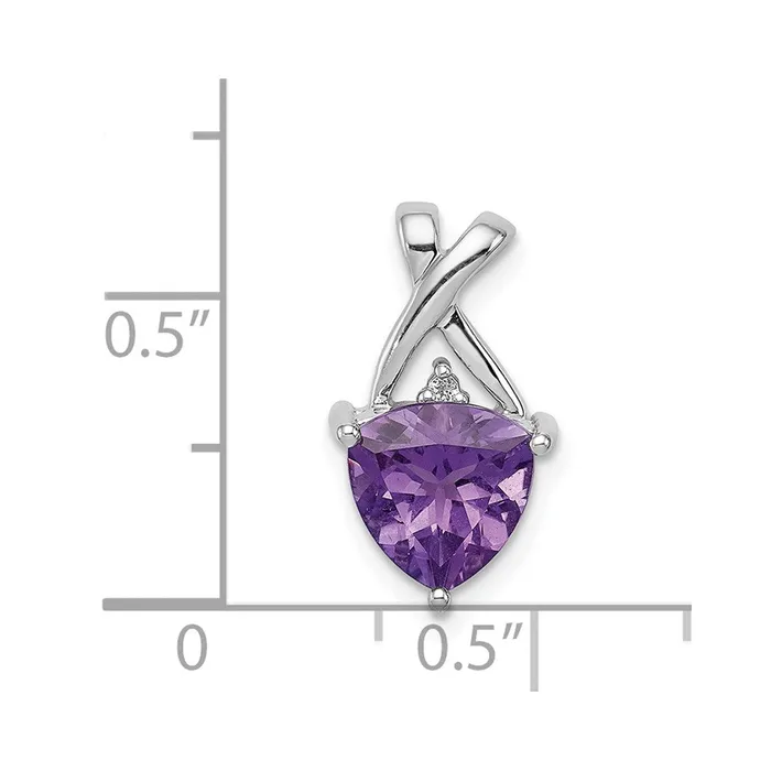 Necklaces Goldia Sterling Silver Rhodium Plated Amethyst and White Topaz Pendant