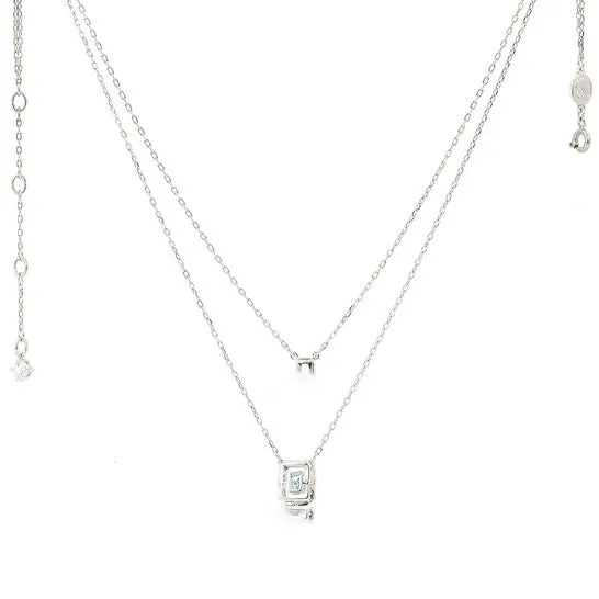 Necklaces JMS always Original Swarovski Millenia Octagon Cut Rhodium Plated Layered Necklace Necklaces JMS always Original Swarovski Millenia Octagon Cut Rhodium Plated Layered Necklace
