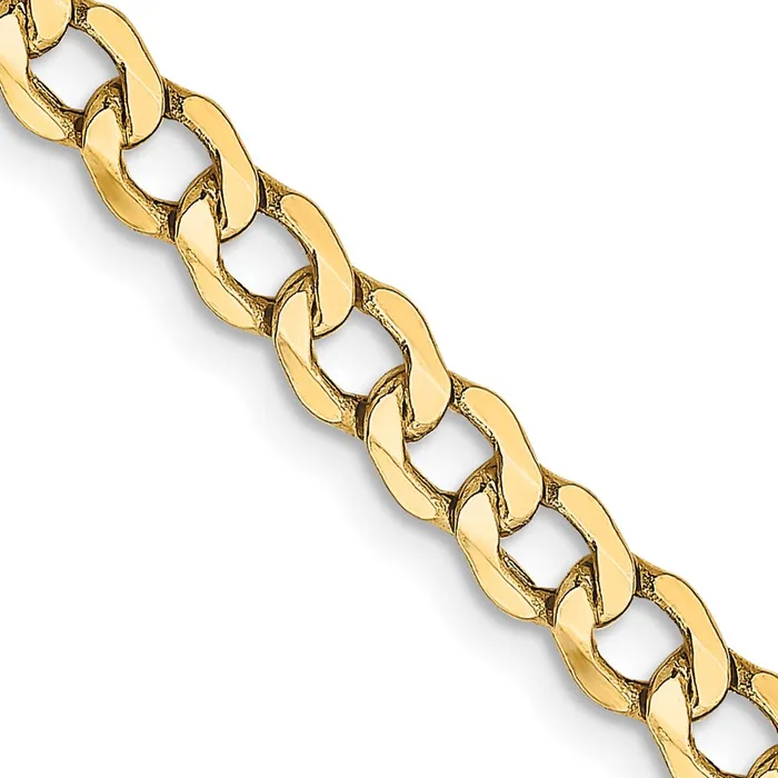 Necklaces MDS 14K Yellow Gold 28 inch 43mm SemiSolid Curb with Lobster Clasp Chain Necklace Necklaces MDS 14K Yellow Gold 28 inch 43mm SemiSolid Curb with Lobster Clasp Chain Necklace