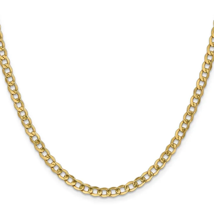 Necklaces MDS 14K Yellow Gold 28 inch 43mm SemiSolid Curb with Lobster Clasp Chain Necklace Necklaces MDS 14K Yellow Gold 28 inch 43mm SemiSolid Curb with Lobster Clasp Chain Necklace