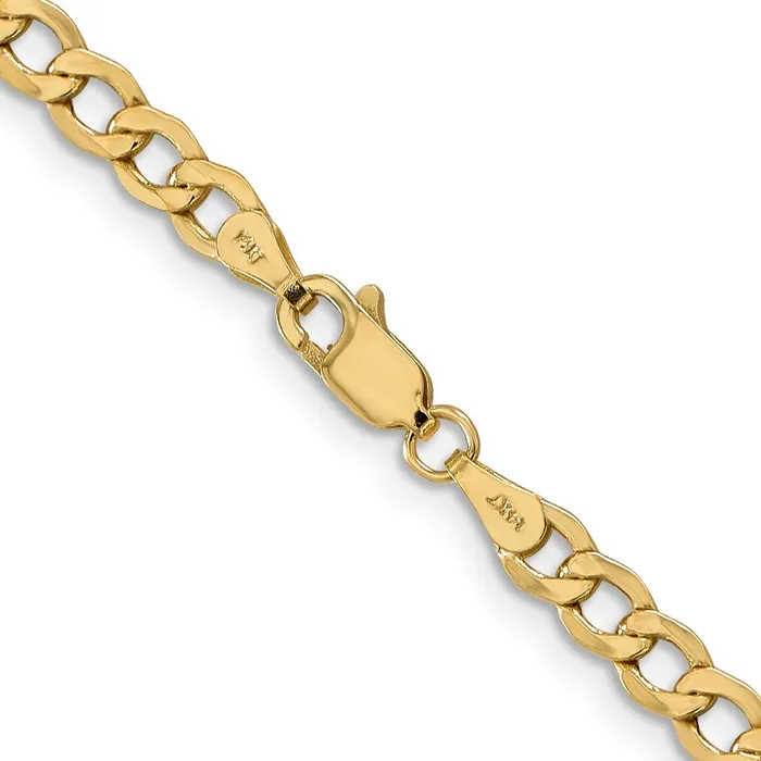 Necklaces MDS 14K Yellow Gold 28 inch 43mm SemiSolid Curb with Lobster Clasp Chain Necklace Necklaces MDS 14K Yellow Gold 28 inch 43mm SemiSolid Curb with Lobster Clasp Chain Necklace