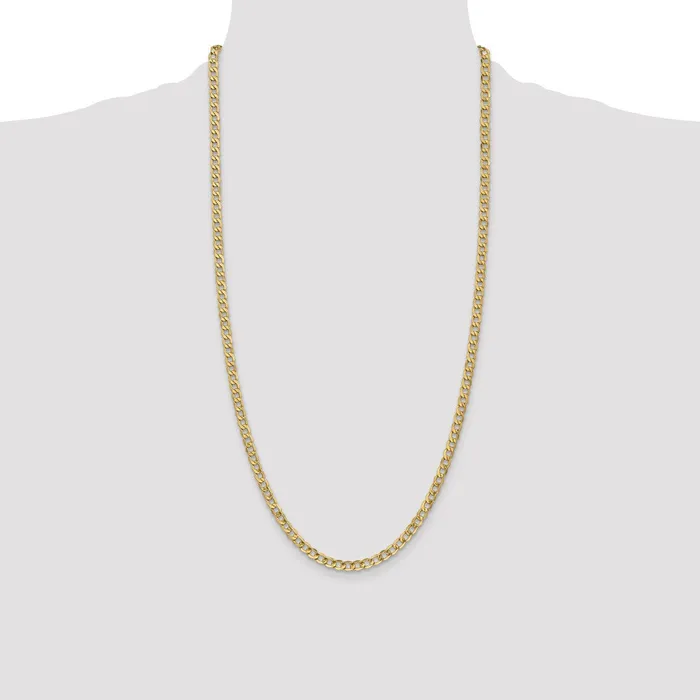 Necklaces MDS 14K Yellow Gold 28 inch 43mm SemiSolid Curb with Lobster Clasp Chain Necklace Necklaces MDS 14K Yellow Gold 28 inch 43mm SemiSolid Curb with Lobster Clasp Chain Necklace