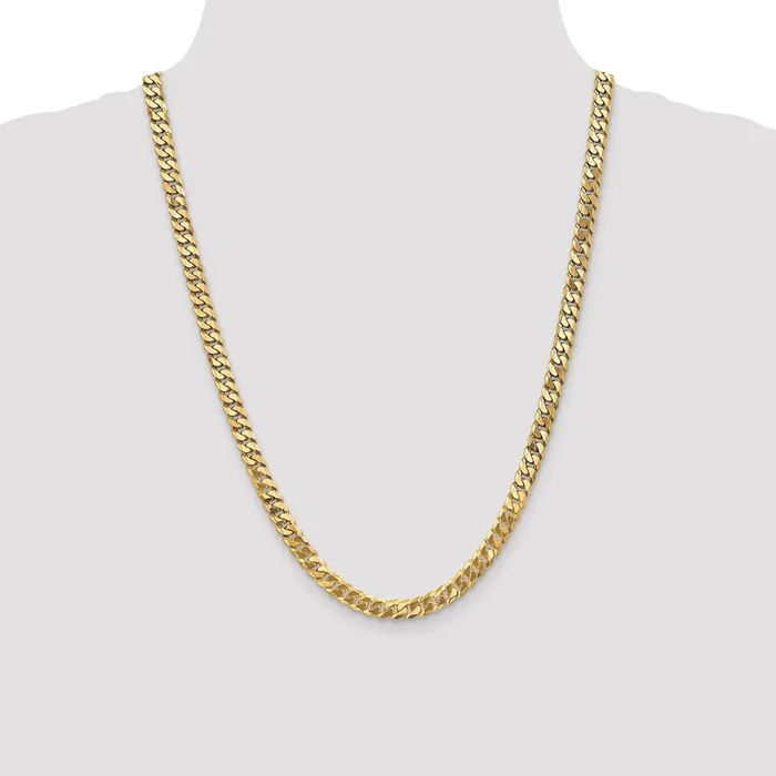 Necklaces MDS Solid 14K Yellow Gold 24 inch 625mm Flat Beveled Curb with Lobster Clasp Chain Necklace Necklaces MDS Solid 14K Yellow Gold 24 inch 625mm Flat Beveled Curb with Lobster Clasp Chain Necklace
