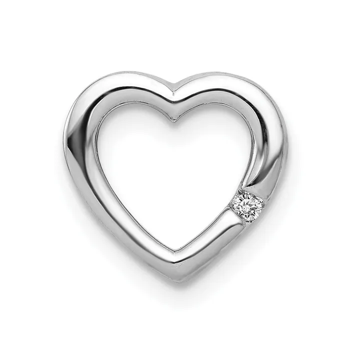 Necklaces Solid 14k White Gold 01ct Simulated CZ Heart Chain Slide Goldia Necklaces Solid 14k White Gold 01ct Simulated CZ Heart Chain Slide Goldia