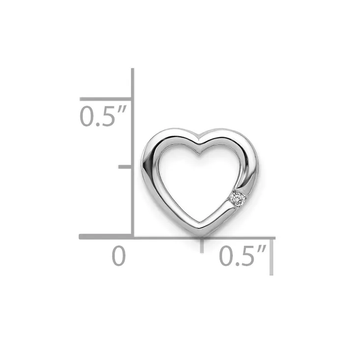 Necklaces Solid 14k White Gold 01ct Simulated CZ Heart Chain Slide Goldia Necklaces Solid 14k White Gold 01ct Simulated CZ Heart Chain Slide Goldia