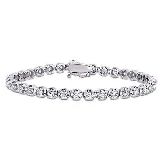 Original AMOUR 3 12 CT DEW Created Moissanite Tennis Bracelet In 14K White Gold JMS always Bracelets Original AMOUR 3 12 CT DEW Created Moissanite Tennis Bracelet In 14K White Gold JMS always Bracelets