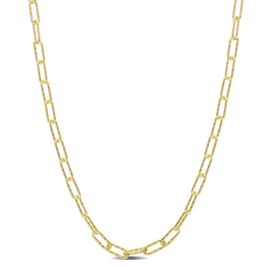Original AMOUR Fancy Paperclip Chain Necklace In Yellow Plated Sterling Silver 18 In JMS always Necklaces Original AMOUR Fancy Paperclip Chain Necklace In Yellow Plated Sterling Silver 18 In JMS always Necklaces