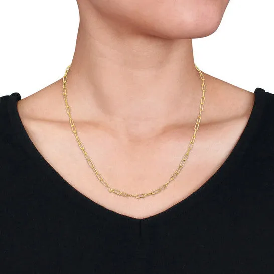 Original AMOUR Fancy Paperclip Chain Necklace In Yellow Plated Sterling Silver 18 In JMS always Necklaces Original AMOUR Fancy Paperclip Chain Necklace In Yellow Plated Sterling Silver 18 In JMS always Necklaces