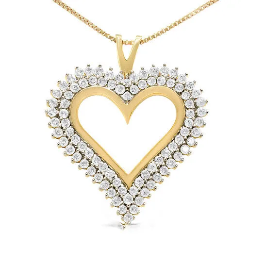 Original Haus of Brilliance 10K Yellow Gold Plated 925 Sterling Silver 200 Cttw Diamond Heart 18 Pendant Necklace IJ Color I2I3 Clarity JMS always Necklaces Original Haus of Brilliance 10K Yellow Gold Plated 925 Sterling Silver 200 Cttw Diamond Heart 18 Pendant Necklace IJ Color I2I3 Clarity JMS always Necklaces