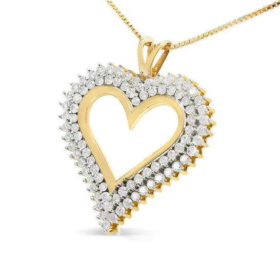 Original Haus of Brilliance 10K Yellow Gold Plated 925 Sterling Silver 200 Cttw Diamond Heart 18 Pendant Necklace IJ Color I2I3 Clarity JMS always Necklaces Original Haus of Brilliance 10K Yellow Gold Plated 925 Sterling Silver 200 Cttw Diamond Heart 18 Pendant Necklace IJ Color I2I3 Clarity JMS always Necklaces