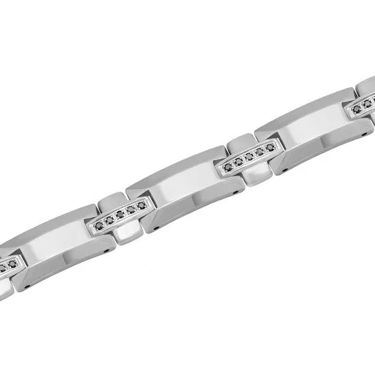 Original Robert Alton 38CTW Black Diamond Tungsten and Stainless Steel High Polish Mens Link Bracelet JMS always Bracelets Original Robert Alton 38CTW Black Diamond Tungsten and Stainless Steel High Polish Mens Link Bracelet JMS always Bracelets