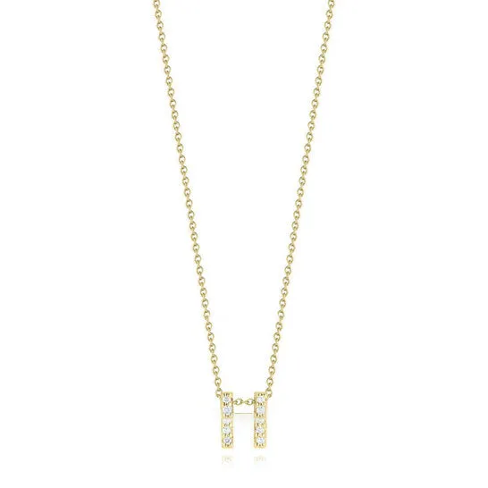 Original Roberto Coin 18K Yellow Gold 006Ct Diamond Tiny Treasures Letter H Necklace 001634Aychxh JMS always Necklaces Original Roberto Coin 18K Yellow Gold 006Ct Diamond Tiny Treasures Letter H Necklace 001634Aychxh JMS always Necklaces