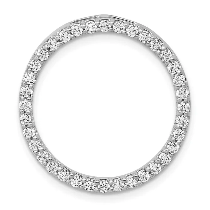 Solid 14k White Gold 34ct Simulated CZ Circle Chain Slide Goldia Necklaces Solid 14k White Gold 34ct Simulated CZ Circle Chain Slide Goldia Necklaces