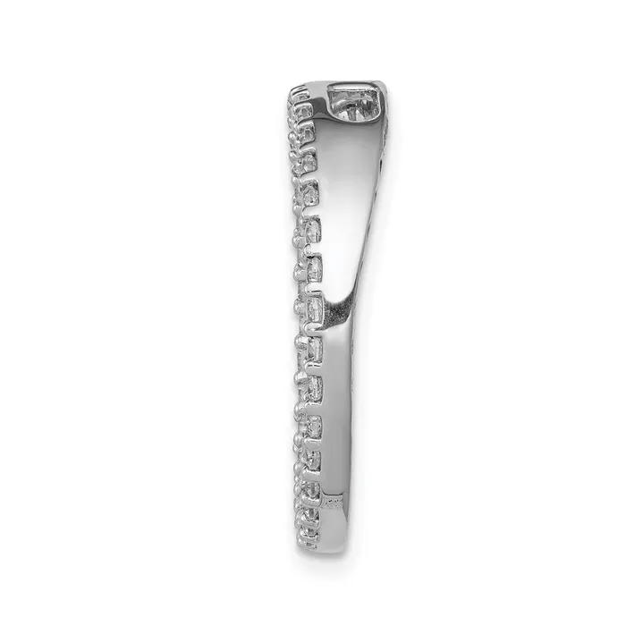 Solid 14k White Gold 34ct Simulated CZ Circle Chain Slide Goldia Necklaces
