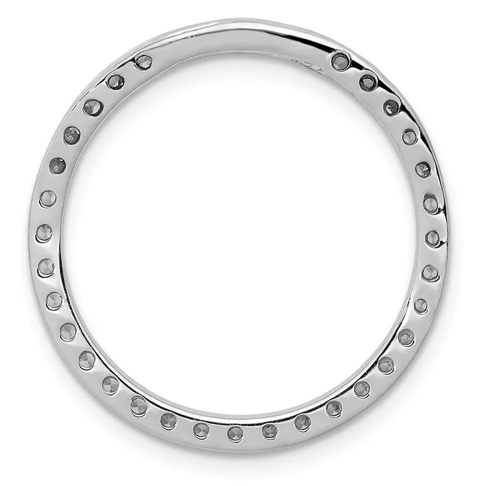 Solid 14k White Gold 34ct Simulated CZ Circle Chain Slide Goldia Necklaces