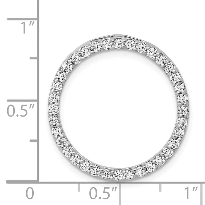Solid 14k White Gold 34ct Simulated CZ Circle Chain Slide Goldia Necklaces
