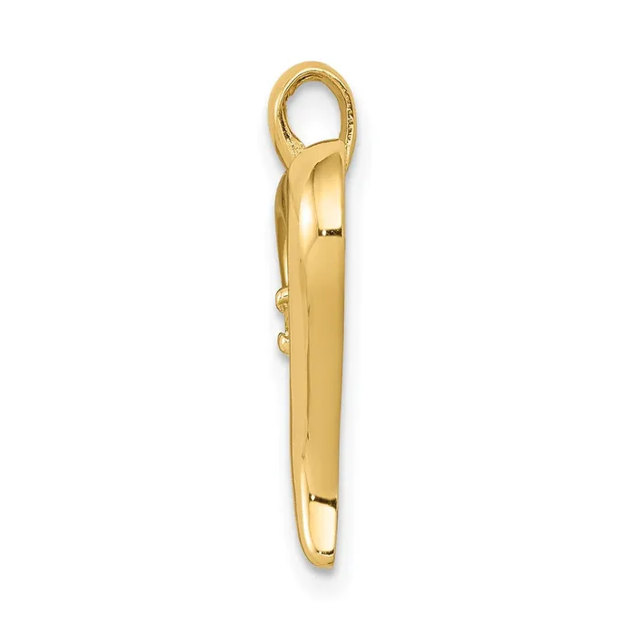 Solid 14k Yellow Gold AA Simulated CZ Heart Pendant Goldia Necklaces Solid 14k Yellow Gold AA Simulated CZ Heart Pendant Goldia Necklaces