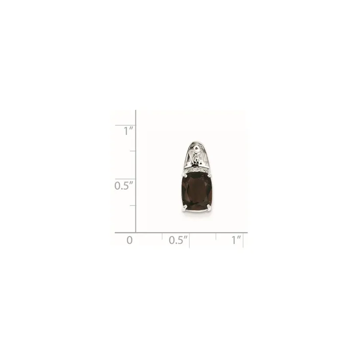 Sterling Silver Diamond u0026 Smoky Quartz Square Pendant Goldia Necklaces