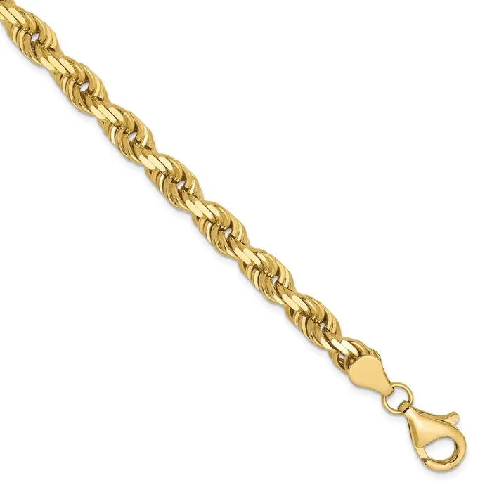 10K 55mm DiamondCut Rope Chain TreasureFineJewelers Necklaces