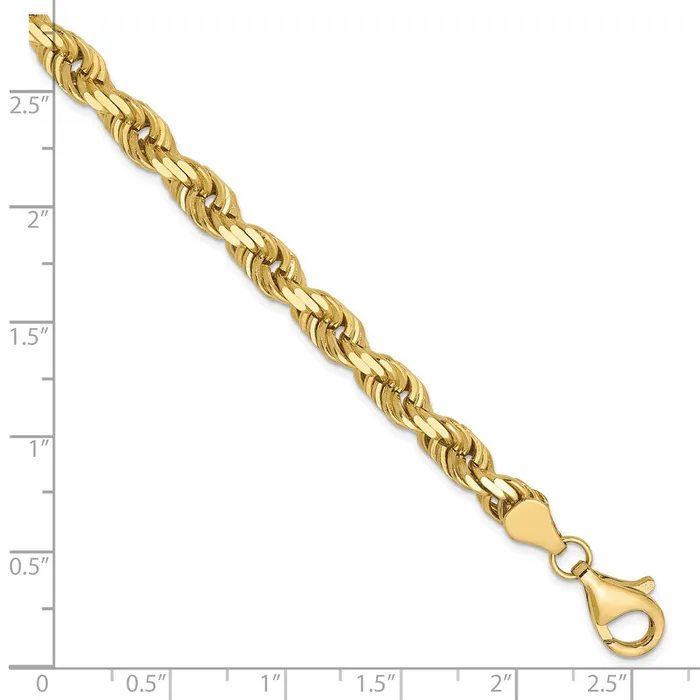 10K 55mm DiamondCut Rope Chain TreasureFineJewelers Necklaces