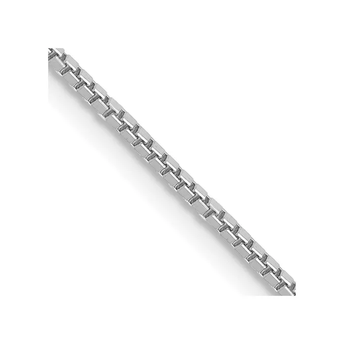 10k White Gold 1mm Box Chain TreasureFineJewelers Necklaces