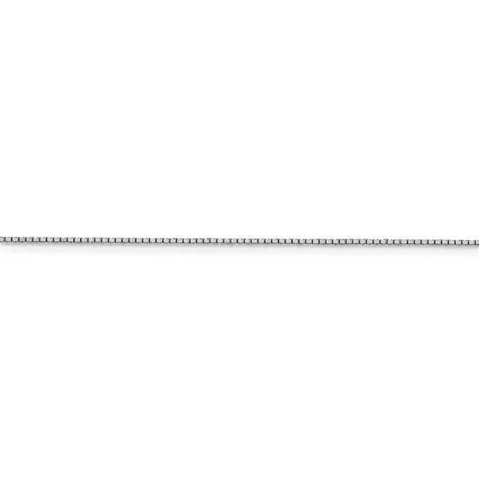 10k White Gold 1mm Box Chain TreasureFineJewelers Necklaces
