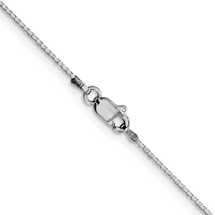 10k White Gold 1mm Box Chain TreasureFineJewelers Necklaces