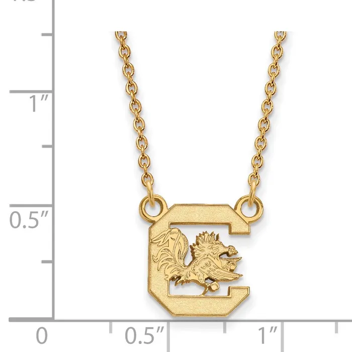 10K Yellow Gold University of South Carolina Small Pendant with Necklace TreasureFineJewelers Necklaces
