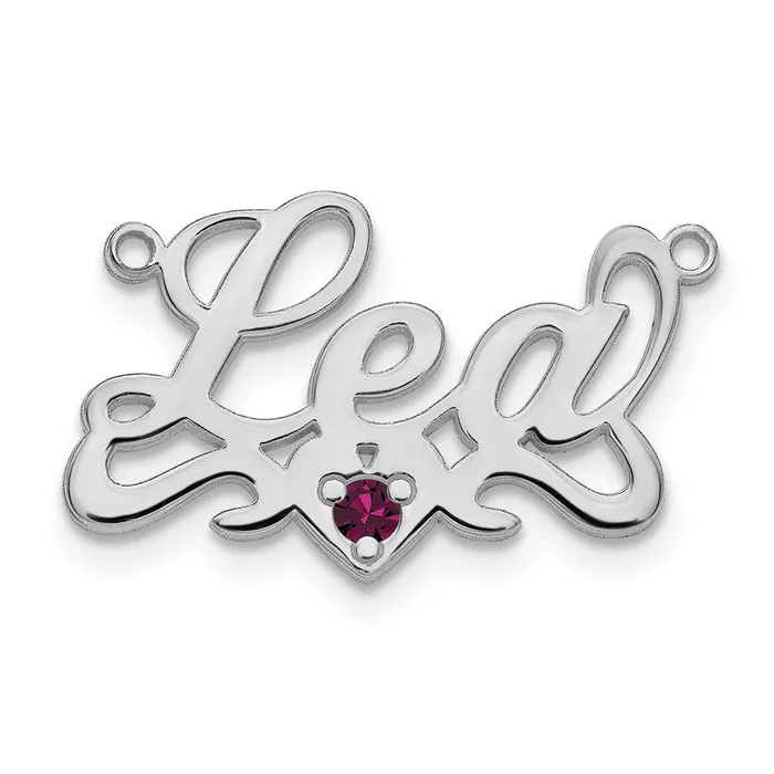 10KW Polished Birthstone with Heart Name Plate TreasureFineJewelers Necklaces