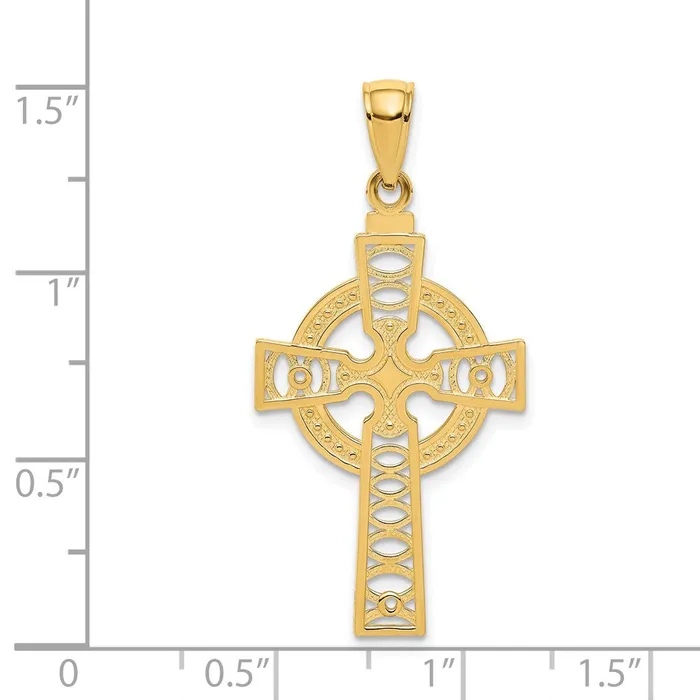 14K Celtic Cross with Eternity Circle Pendant TreasureFineJewelers Necklaces
