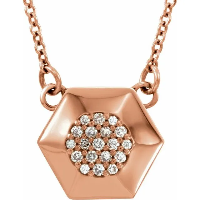 14K Rose Gold 08 CTW Natural Diamond Geometric 165 Necklace TreasureFineJewelers Necklaces 14K Rose Gold 08 CTW Natural Diamond Geometric 165 Necklace TreasureFineJewelers Necklaces