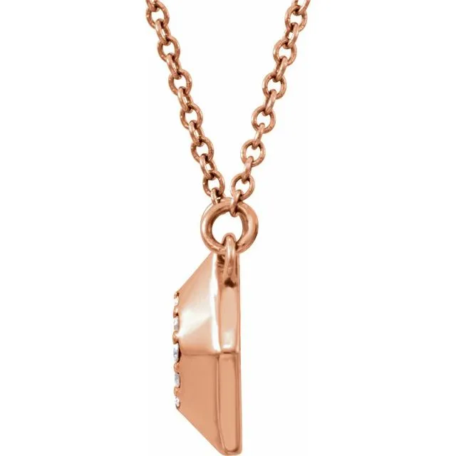 14K Rose Gold 08 CTW Natural Diamond Geometric 165 Necklace TreasureFineJewelers Necklaces