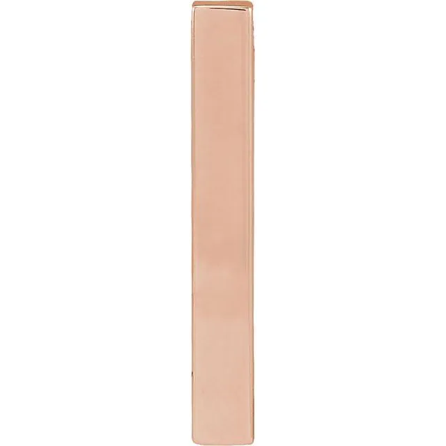 14K Rose Gold 17x25 mm Engravable FourSided Vertical Bar Pendant TreasureFineJewelers Necklaces 14K Rose Gold 17x25 mm Engravable FourSided Vertical Bar Pendant TreasureFineJewelers Necklaces