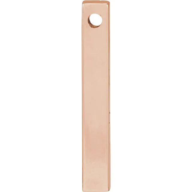 14K Rose Gold 17x25 mm Engravable FourSided Vertical Bar Pendant TreasureFineJewelers Necklaces
