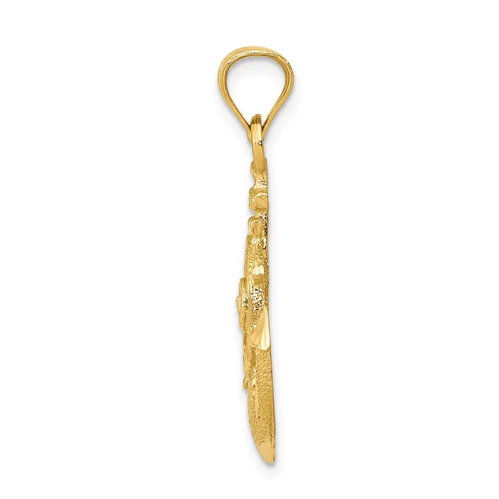 14k Satin Diamondcut Anchor Pendant TreasureFineJewelers Necklaces